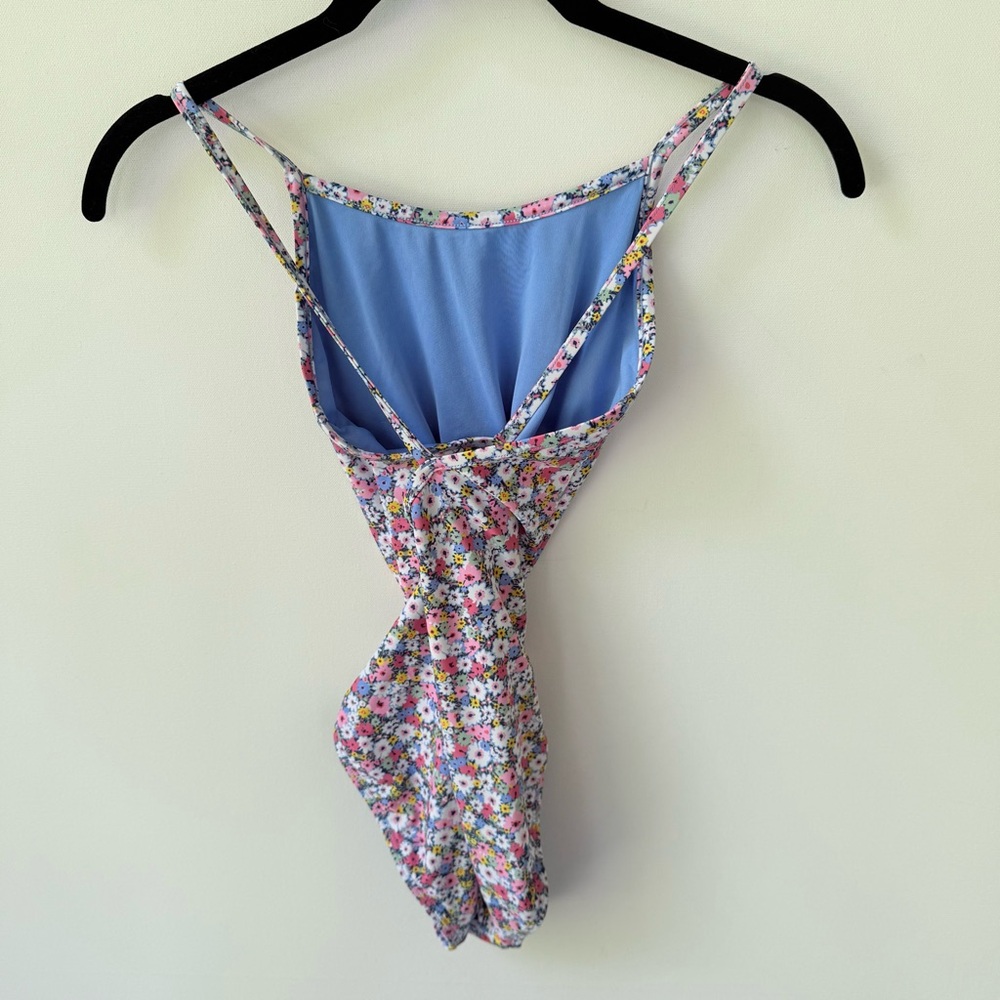 GAP Kids Girls Floral Multicolor Cross back One Piece Swimsuit size XL - Picture 2 of 5